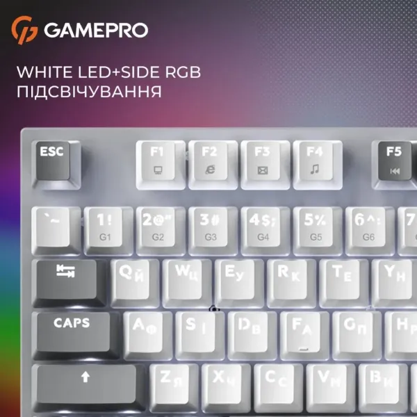Клавіатура GamePro Genesis Metallic 100% Red switches (Gray) (UA)