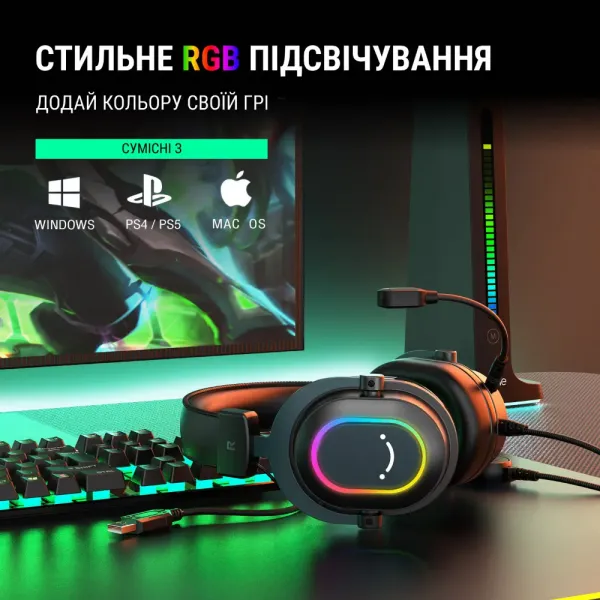 Ігрова гарнітура Fifine RGB H6 (Black) (UA)