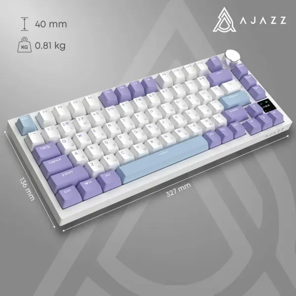 Клавіатура ігрова Ajazz AK820 PRO Flying Fish Switches (White/Purple) (AK820PRO-FF-PWB) (UA)
