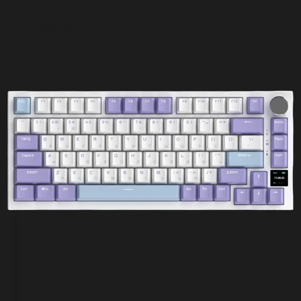 Клавіатура ігрова Ajazz AK820 PRO Gift Switch (White/Purple) (AK820PRO-G-PWB) (UA)
