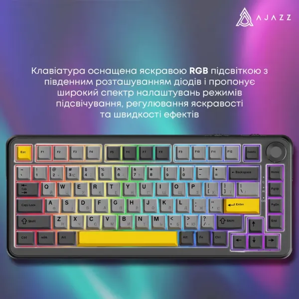 Клавіатура ігрова Ajazz AK820 MAX Magnetic Switches (Black) (AK820MAX-WM-BGY) (UA)