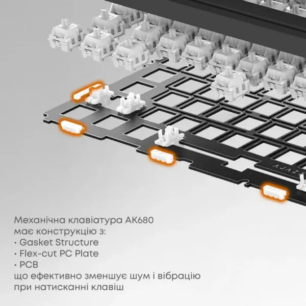 Клавіатура ігрова Ajazz AK680 MAX (White) (AK680-WM-W-A) (UA)