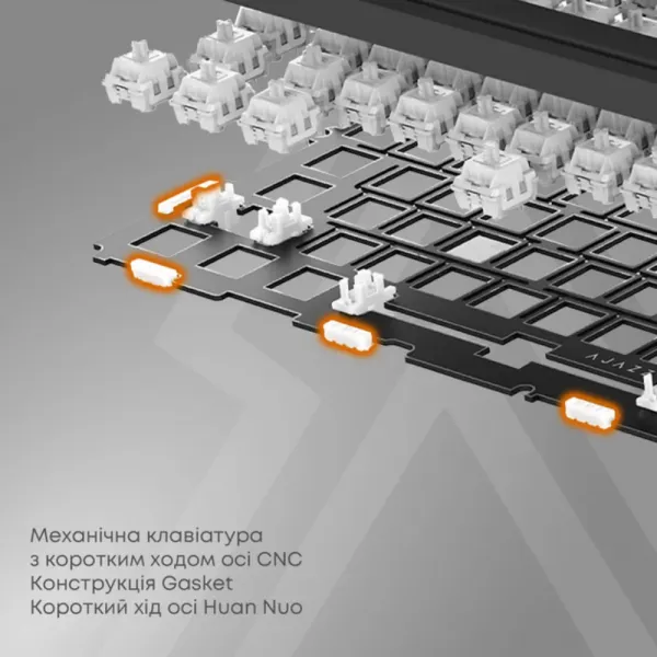 Клавіатура ігрова Ajazz AKP815 Red Switch (White/Blue) (AKP815-R-WBO) (UA)