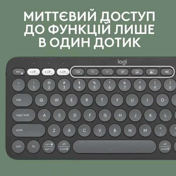 Клавiатура Logitech Pebble Keys 2 K380s (Graphite) (UA)