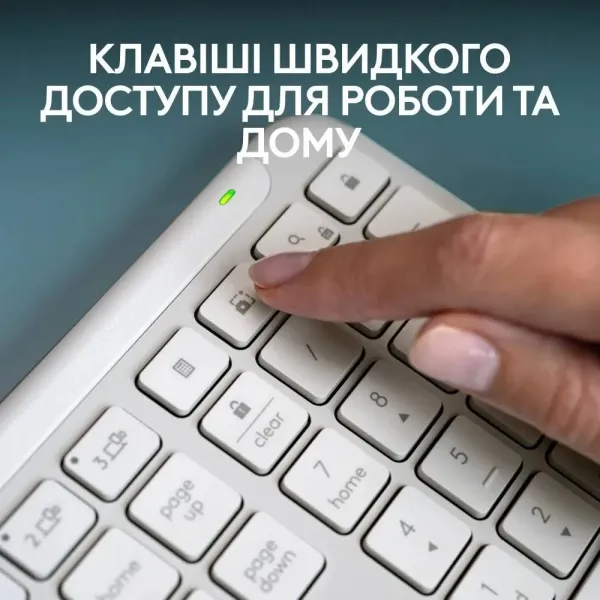 Клавiатура бездротова Logitech Signature Slim K950 USB (Off-White) (UA)
