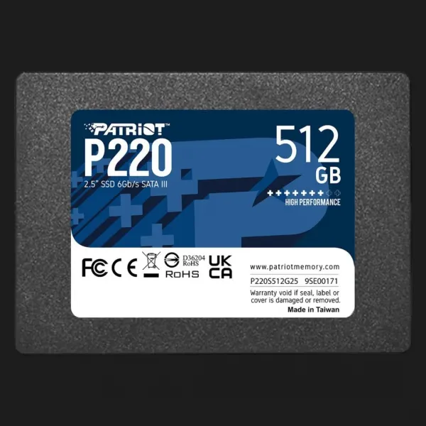 Накопичувач SSD Patriot P220 512GB SATA (P220S512G25)