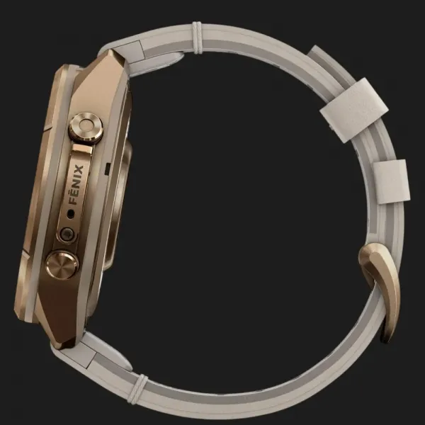 Garmin Fenix 9 Pro 43mm LTE AMOLED Sapphire Autumn Gold Titanium with Bone Leather Band