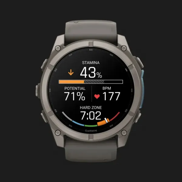 Garmin Fenix 9 51mm AMOLED Sapphire Titanium with Pebble Gray Silicone Band