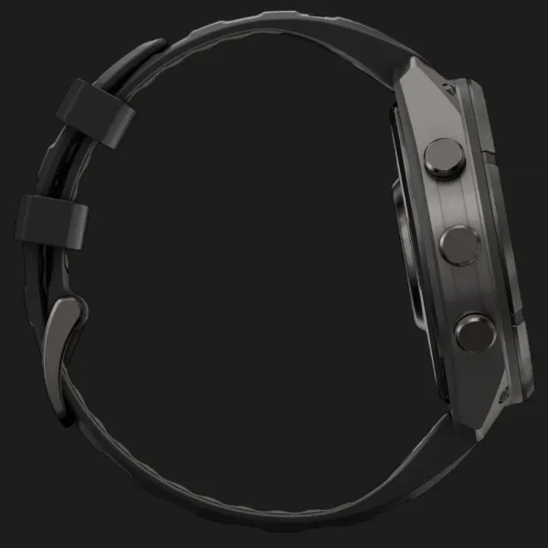 Garmin Fenix 9 Pro 47mm LTE AMOLED Sapphire Carbon Gray DLC Titanium with Black/Pebble Gray Silicone Band