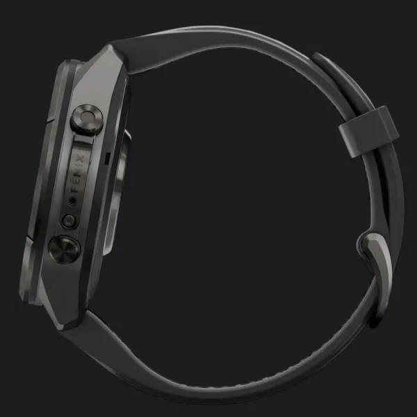 Garmin Fenix 9 Pro 43mm AMOLED Sapphire Carbon Gray DLC Titanium with Black/Pebble Gray Silicone Band