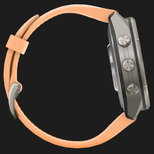 Garmin Fenix 9 Pro 43mm AMOLED Sapphire Titanium with Shell Pink/Autumn Orange Silicone Band