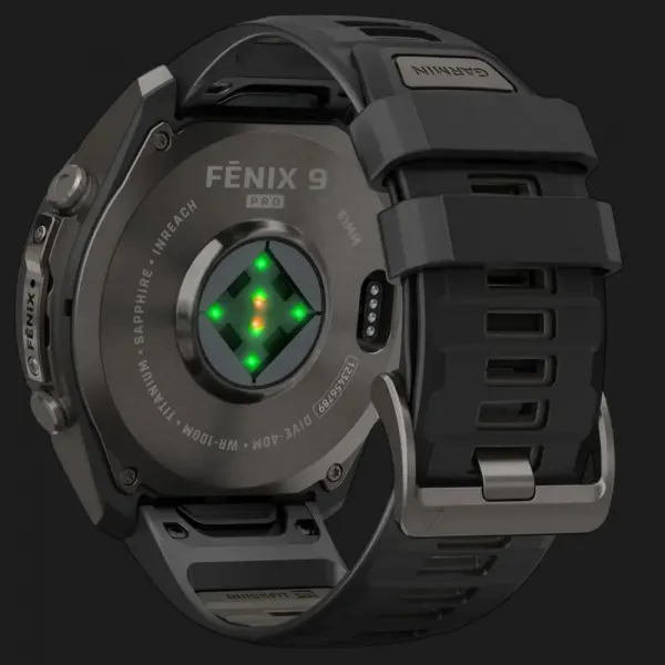 Garmin Fenix 9 Pro 51mm AMOLED Sapphire Carbon Gray DLC Titanium with Black/Pebble Gray Silicone Band