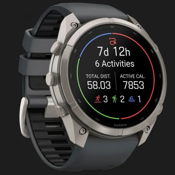 Garmin Fenix 9 Pro 51mm AMOLED Sapphire Titanium with Graphite/Black Silicone Band
