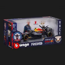 Автомодель із фігуркою Bburago Raсe — Red Bull Racing RB19 в асортименті (1:24) (18-28036)