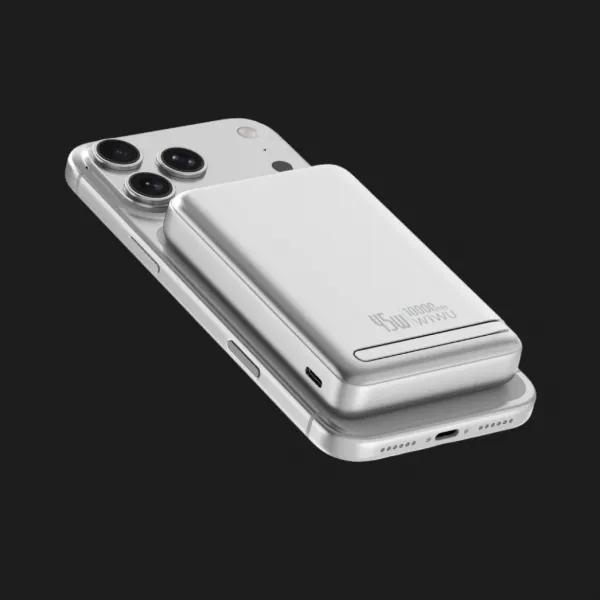 Зарядний пристрій Power Bank WiWU Mega Pro Qi2 10000mAh, 45W, Wi-P090 (Silver)