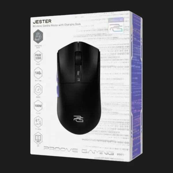 Бездротова ігрова миша Proove Gaming Jester 8K with Charging Dock (Black/Purple) (WMJSCD022016)