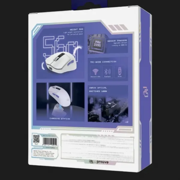 Бездротова ігрова миша Proove Gaming Jester 8K with Charging Dock (White/Purple) (WMJSCD022017)