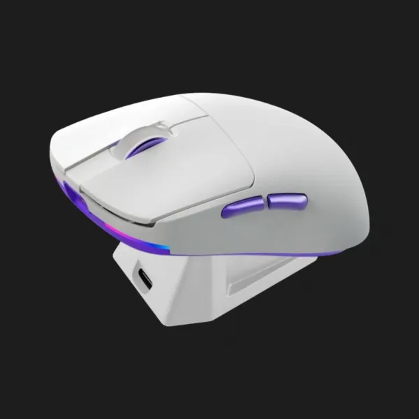 Бездротова ігрова миша Proove Gaming Superfight Wireless with charging dock (White/Purple) (WMSW00122002)