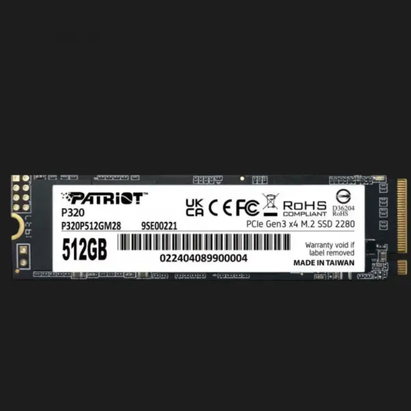 SSD накопичувач Patriot P320 512GB NVMe PCIe 3.0 (P320P512GM28)