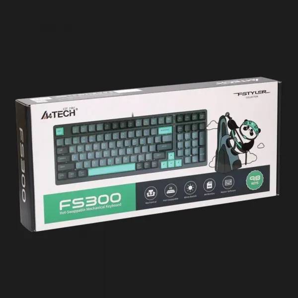 Клавіатура механічна A4Tech FS300 (Panda Rock Climbing) (Gray) (FS300)