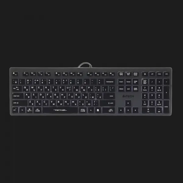 Клавіатура A4Tech FX60 USB (Gray) White backlit (FX60)