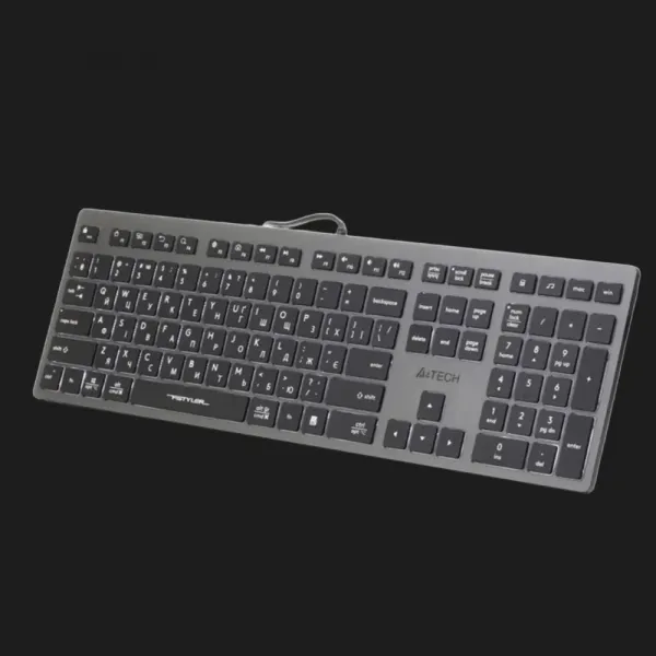 Клавіатура A4Tech FX60 USB (Gray) White backlit (FX60)