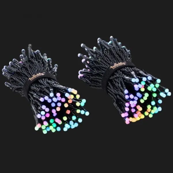 Гірлянда Smart LED Twinkly Strings RGB 250, Gen II, IP44, довжина 20м, кабель чорний