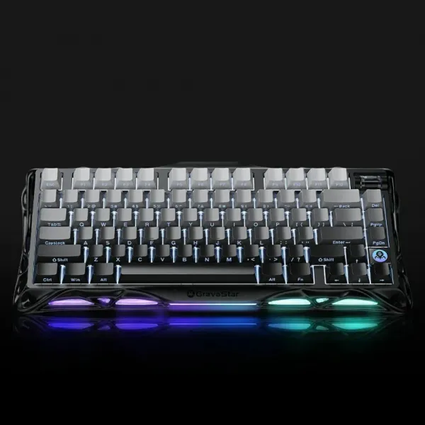 Клавіатура механічна GravaStar Mercury K1 80keys, GravaStar x Kailh Cheery Pink, EN, BT/WL/USB (Black)