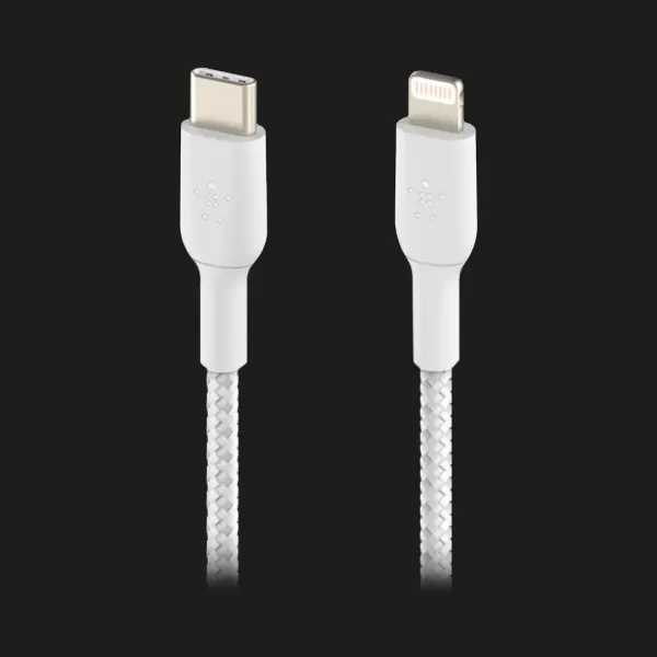 Кабель Belkin Braided USB-С to Lightning 2m (White)