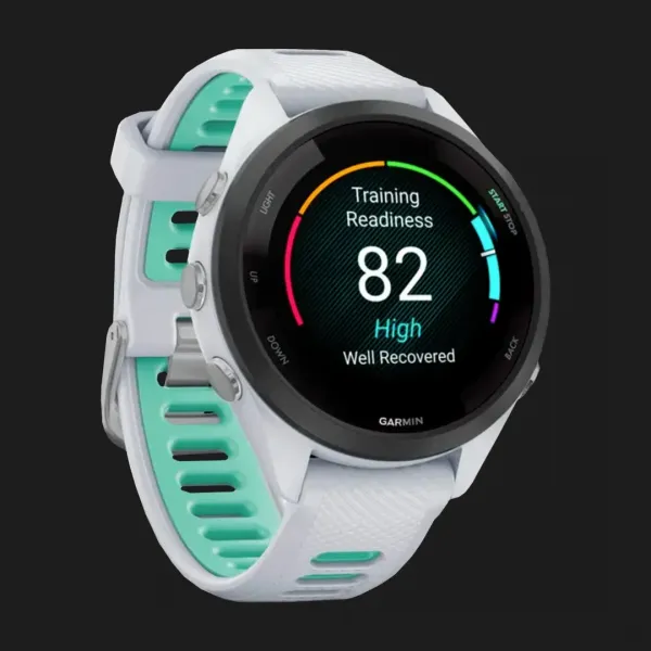 Garmin Forerunner 265S Black Bezel, Whitestone Case, Whitestone/Neo Tropic Silicone Band