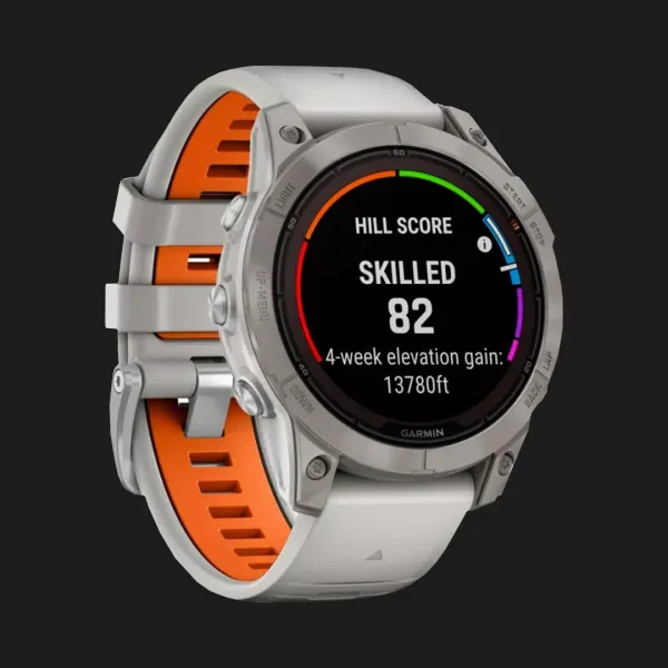 Garmin Fenix 7X Pro Sapphire Solar Titanium with Fog Gray/Ember Orange Band