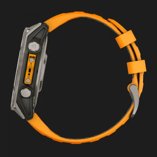 Garmin Fenix 8 47mm AMOLED Sapphire Titanium with Spark Orange/Graphite Silicone Band