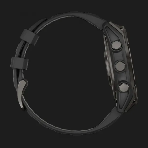 Garmin Fenix 8 47mm AMOLED Sapphire Carbon Gray DLC Titanium with Black/Pebble Gray Silicone Band