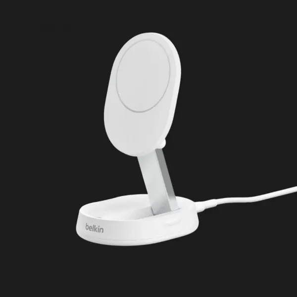 Безпровідна зарядка Belkin 15 Вт Magnetic Stand Qi2 (White)