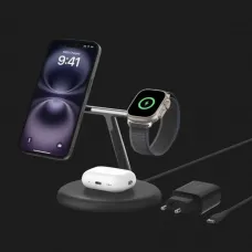 Безпровідна зарядка Belkin 3в1 Magnetic Qi2 15Вт (Black)