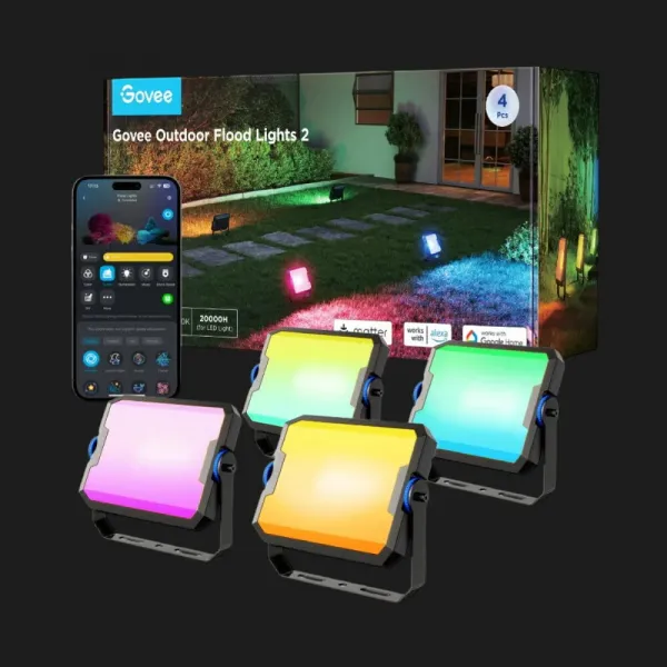 Набір світильників Govee H8057 Outdoor FLood Lights, 4шт (Black)