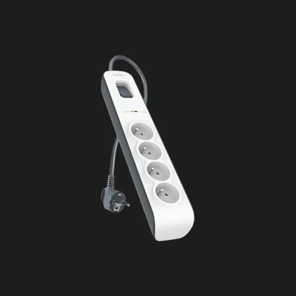 Мережевий фільтр Belkin 4хТип F, 3x1.5мм кв, 16А з захистом від перенапруги, 2м (White)