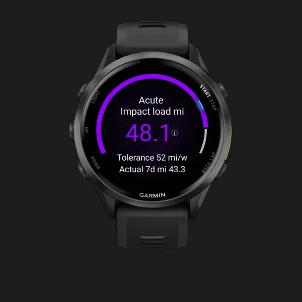 Garmin Forerunner 970 Carbon Gray DLC Titanium with Black Case and Black/Translucent Whitestone Band