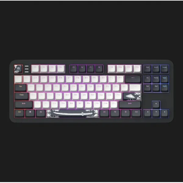 Клавіатура ігрова Dark Project ALU87 Bushido ENG/UA (Black/White) (UA)