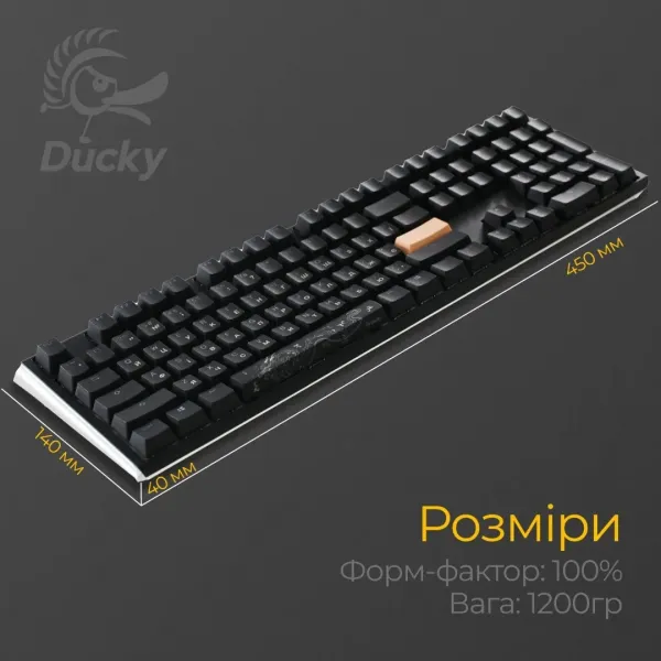 Клавіатура ігрова Ducky One 3 Cherry MX Speed silver RGB (Black) (UA)