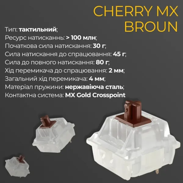 Клавіатура ігрова Ducky One 3 SF Cherry MX Brown RGB (Black) (UA)