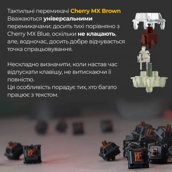 Клавіатура ігрова Ducky One 3 Mini Cherry MX Brown RGB (White) (UA)