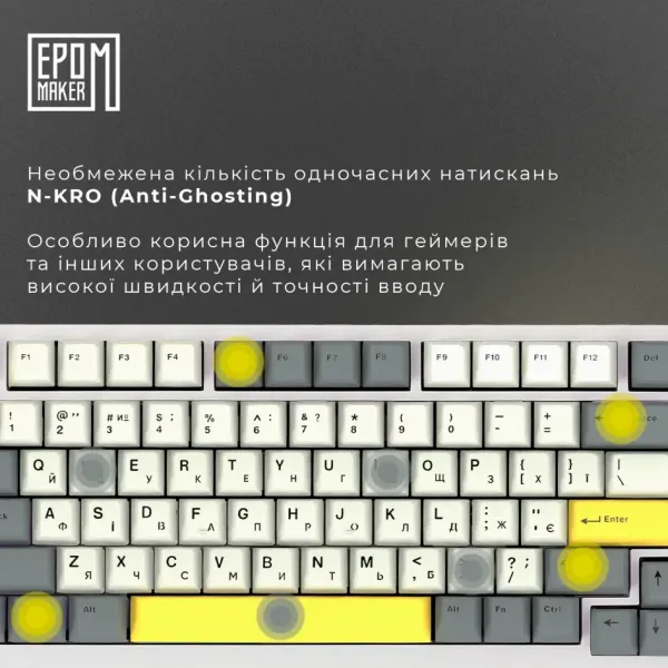 Клавіатура ігрова Epomaker AK820 Pro Flying Fish (White) (UA)