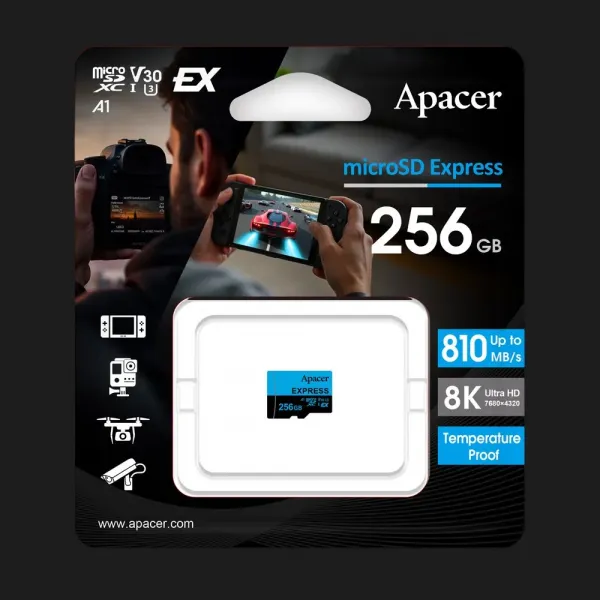 Карта пам'яті Apacer microSDXC Express 256Gb class 10 V30 A1 (Compatible with Nintendo Switch 2)