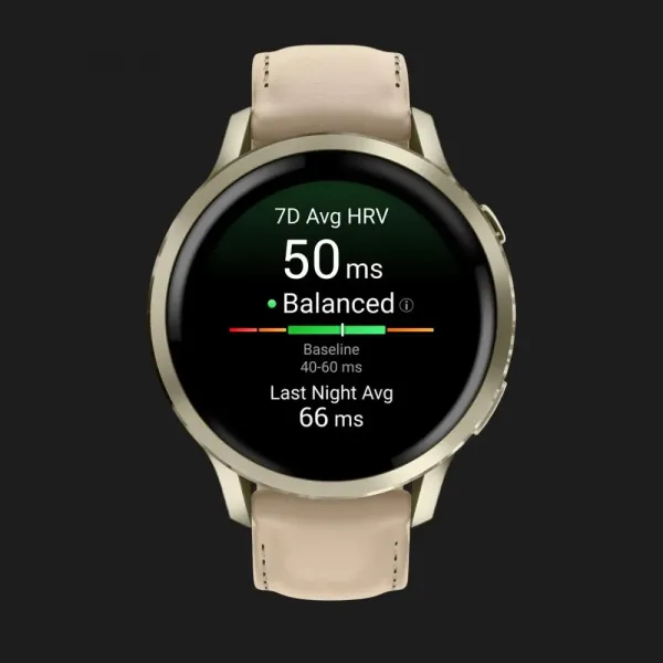 Garmin Venu 4 41mm Lunar Gold with Bone Silicone Band and Light Sand Leather Band